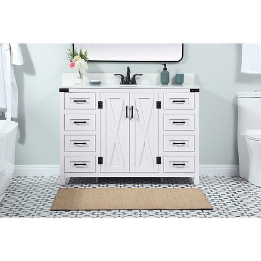 Elegant Grant 48" Single Bathroom Vanity, White/Backsplash