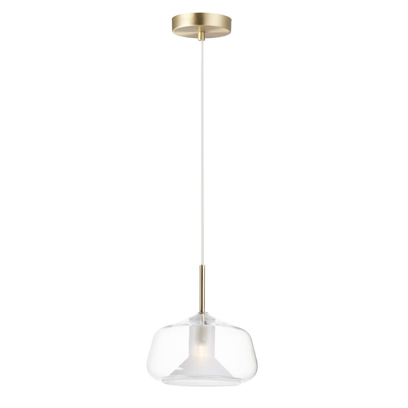 ET2 Lighting Deuce 1-Light 7" LED Pendant, Satin Brass