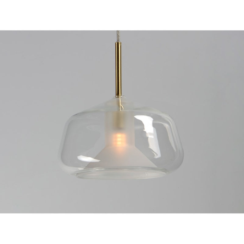 ET2 Lighting Deuce 1-Light 7" LED Pendant, Satin Brass