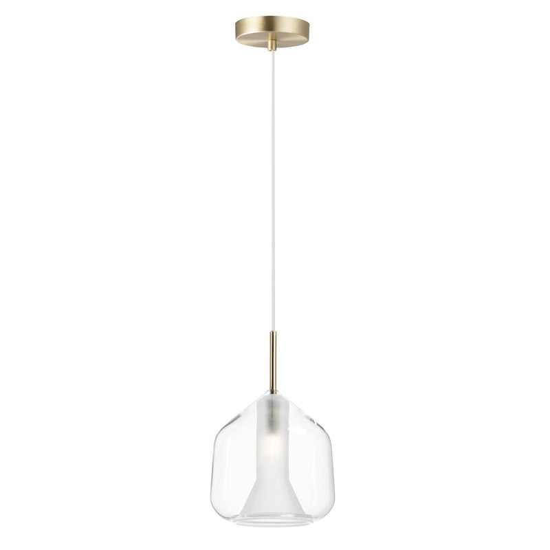 ET2 Lighting Deuce 1-Light 6" LED Pendant, Satin Brass