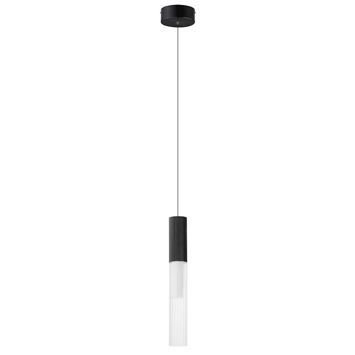 ET2 Lighting Reeds Pendant, Black/Clear Ribbed