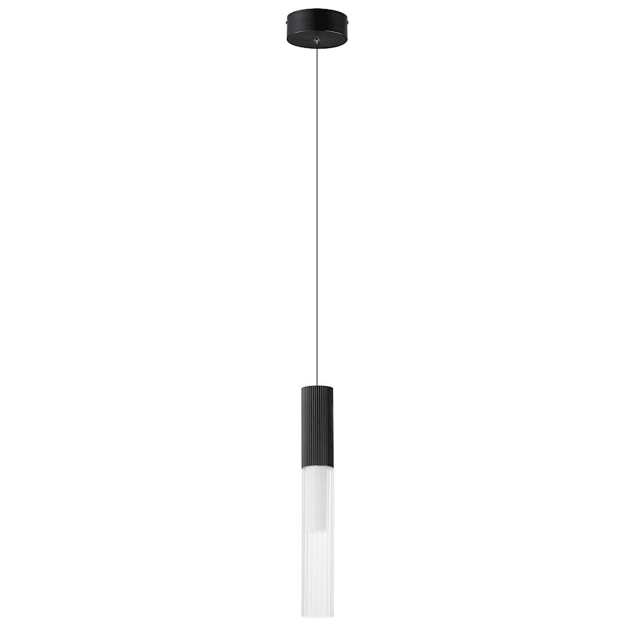 ET2 Lighting Reeds Pendant, Black/Clear Ribbed
