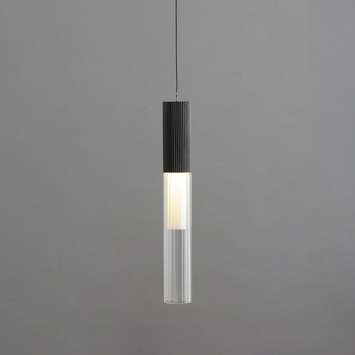 ET2 Lighting Reeds Pendant, Black/Clear Ribbed