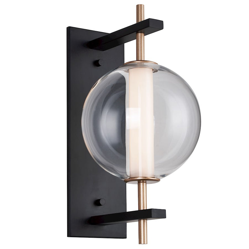 ET2 Lighting Axle 1 Light LED Wall Sconce, Gold/Clear