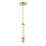ET2 Lighting Travertine 2Lt LED Pendant, Travertine/Gold/White - E11051-01TVGLD