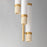 ET2 Lighting Travertine 3Lt LED Pendant, Travertine/Gold/White