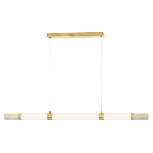 ET2 Travertine 3Lt Linear LED Pendant, Travertine/Gold/WH - E11056-01TVGLD