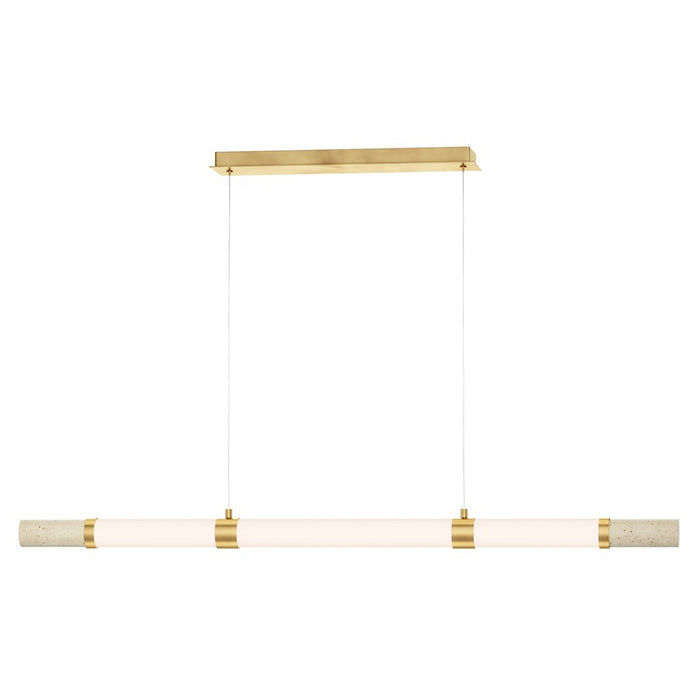 ET2 Travertine 3Lt Linear LED Pendant, Travertine/Gold/WH - E11056-01TVGLD