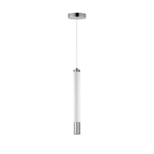 ET2 Lighting Cortex 1Lt LED Pendant, Chrome/Clear Ribbed