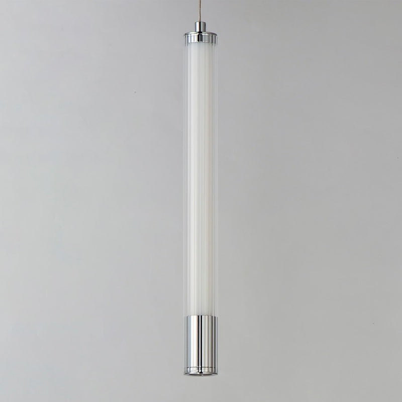 ET2 Lighting Cortex 1Lt LED Pendant, Chrome/Clear Ribbed