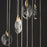 ET2 Lighting Pebble 30Lt LED Pendant, Black/Gold/Clear Crystal