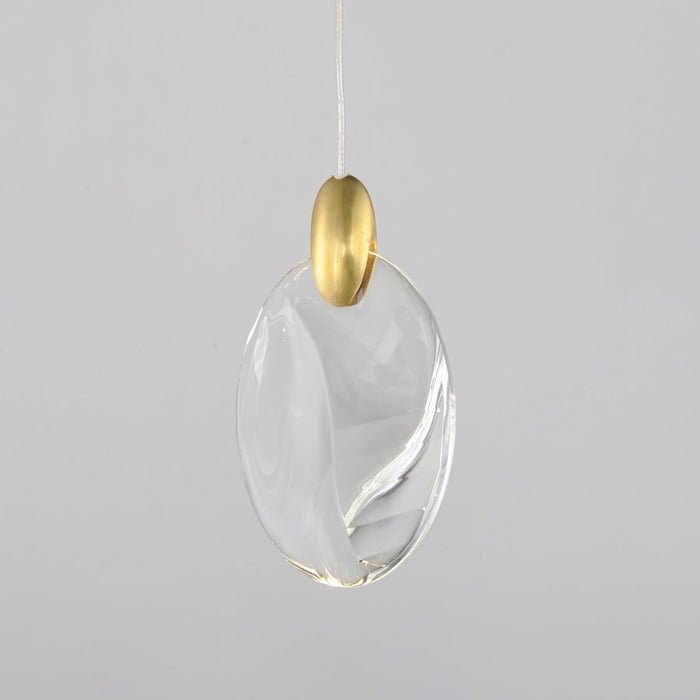 ET2 Lighting Pebble 1Lt LED Pendant, Black/Gold/Clear Crystal