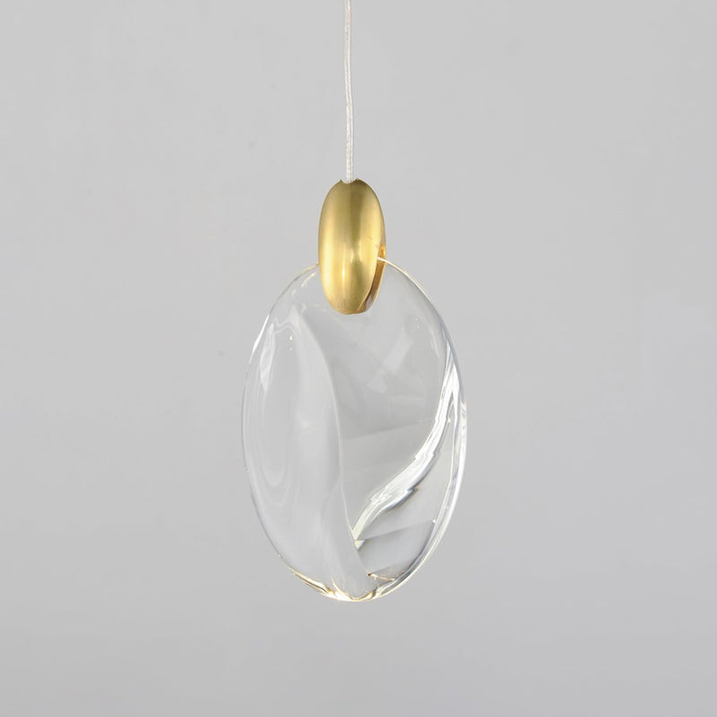 ET2 Lighting Pebble 1Lt LED Pendant, Black/Gold/Clear Crystal