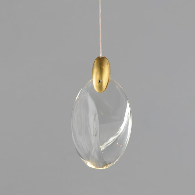 ET2 Lighting Pebble 1Lt LED Pendant, Black/Gold/Clear Crystal