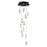 ET2 Lighting Pebble 12Lt LED Pendant, Black/Gold/Clear Crystal - E11078-122BKPG