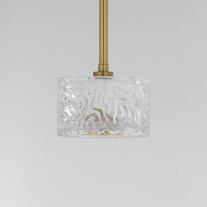 ET2 Lighting Elysian 1 Light LED Pendant, Brass/Ripple