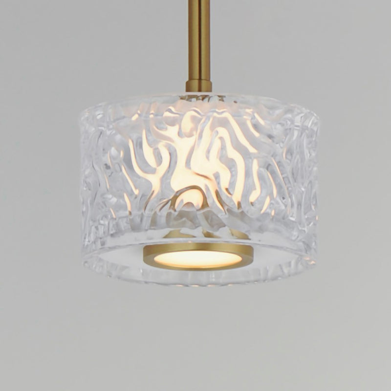 ET2 Lighting Elysian 1 Light LED Pendant, Brass/Ripple
