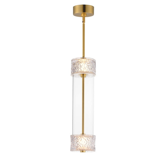 ET2 Lighting Elysian 2 Light LED Pendant, Brass/Ripple - E11082-124NAB