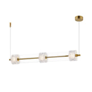 ET2 Lighting Elysian 3 Light LED Linear Pendant, Brass/Ripple - E11083-124NAB
