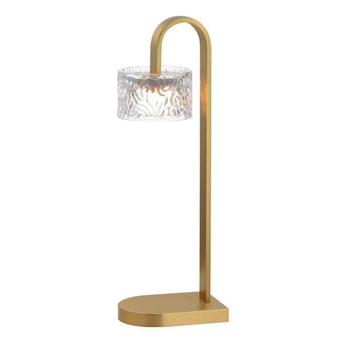 ET2 Lighting Elysian 1 Light LED Table Lamp, Brass/Ripple - E11087-124NAB