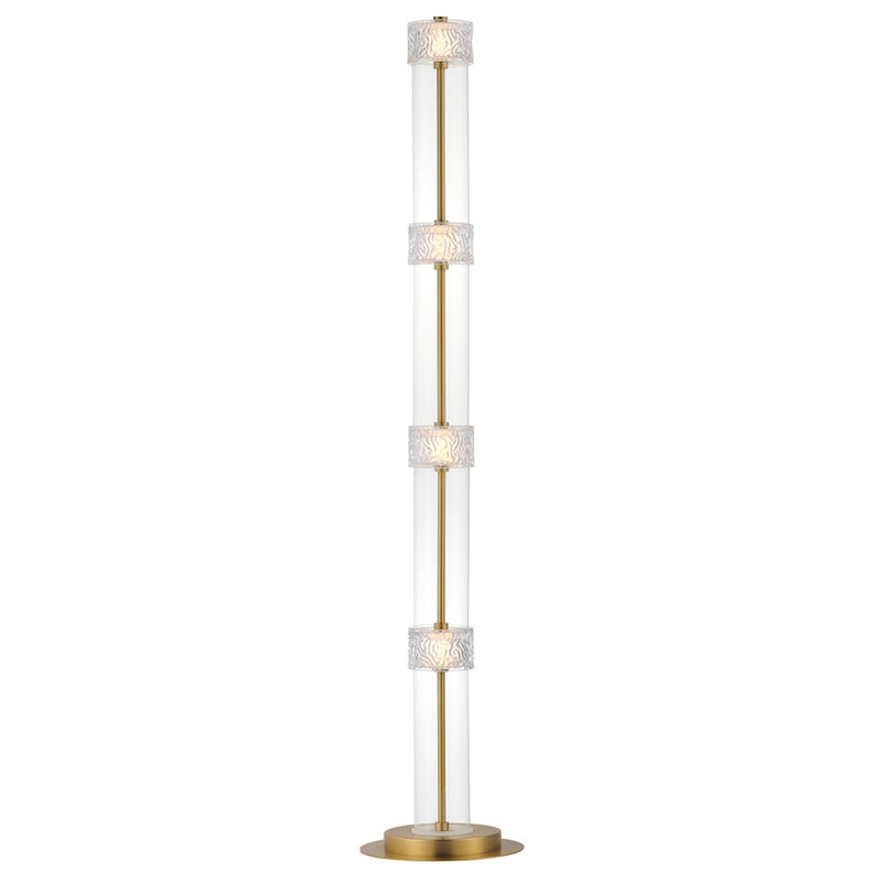 ET2 Lighting Elysian 4 Light LED Floor Lamp, Brass/Ripple