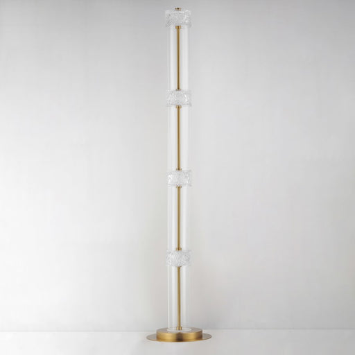 ET2 Lighting Elysian 4 Light LED Floor Lamp, Brass/Ripple