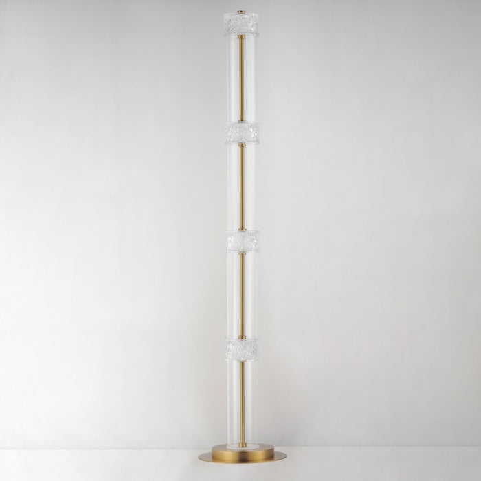 ET2 Lighting Elysian 4 Light LED Floor Lamp, Brass/Ripple