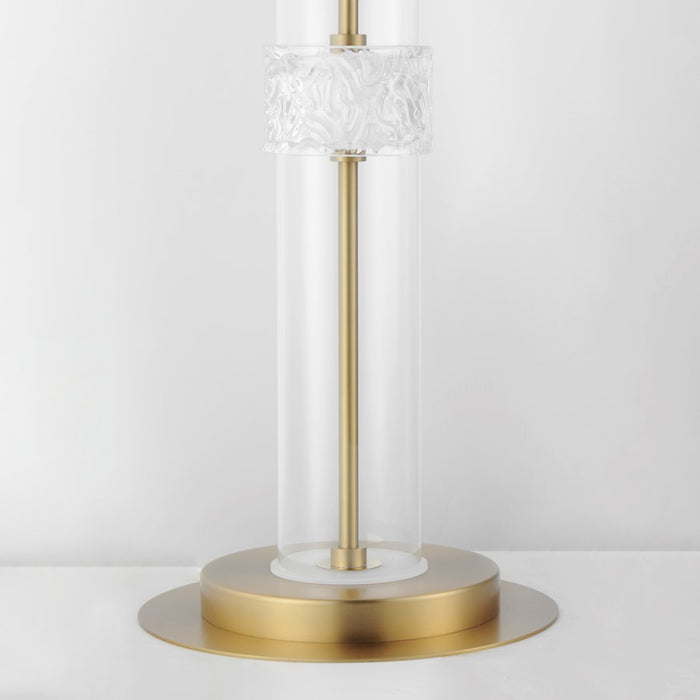 ET2 Lighting Elysian 4 Light LED Floor Lamp, Brass/Ripple