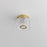 ET2 Lighting Elysian 1 Light LED Flush Mount, Brass/Ripple