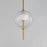 ET2 Lighting Martini 1 Light 8" LED Pendant, Brass/Clear/White