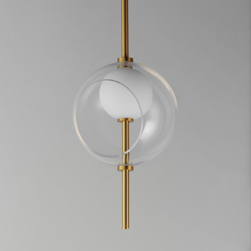 ET2 Lighting Martini 1 Light 8" LED Pendant, Brass/Clear/White