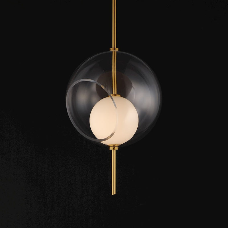 ET2 Lighting Martini 1 Light 12" LED Pendant, Brass/Clear/White