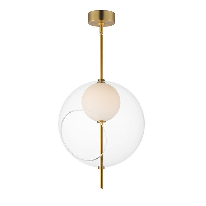 ET2 Lighting Martini 1 Light 16" LED Pendant, Brass/Clear/White - E11093-10NAB