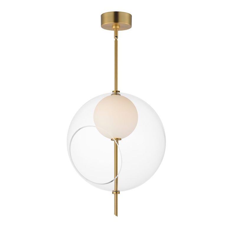 ET2 Lighting Martini 1 Light 16" LED Pendant, Brass/Clear/White