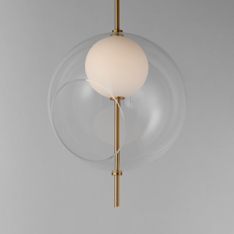 ET2 Lighting Martini 1 Light 16" LED Pendant, Brass/Clear/White