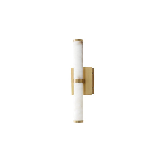 ET2 Lighting Aragon 2-Light 17" Bath Vanity, White Alabaster/Gold - E11201-WAGLD