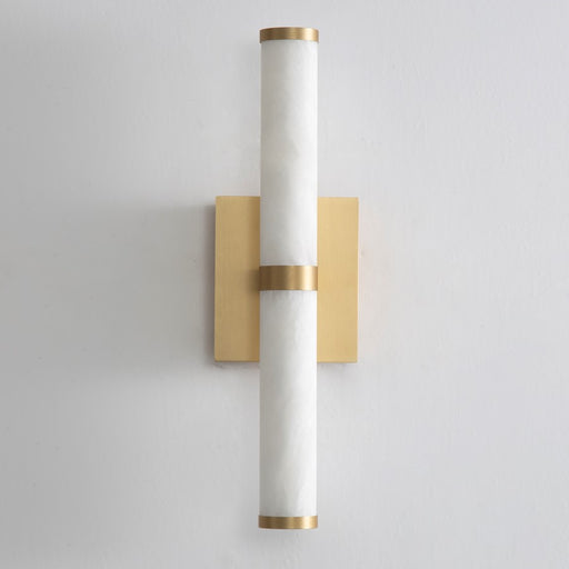 ET2 Lighting Aragon 2-Light 17" Bath Vanity, White Alabaster/Gold