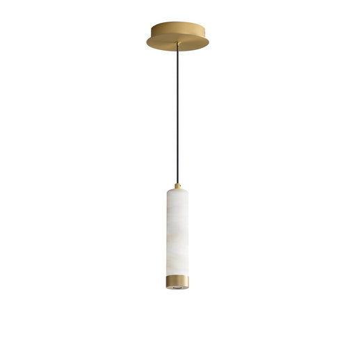 ET2 Lighting Aragon 1 Light 9" LED Pendant, White Alabaster/Gold - E11202-WAGLD