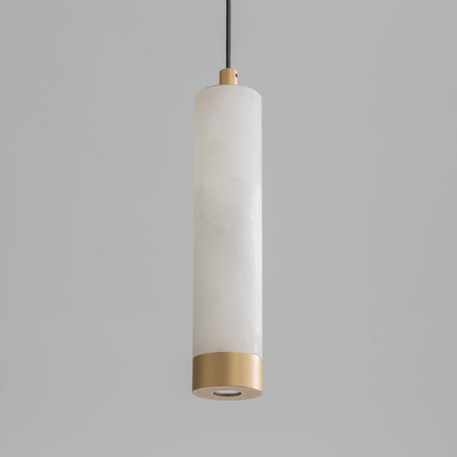 ET2 Lighting Aragon 1 Light 9" LED Pendant, White Alabaster/Gold