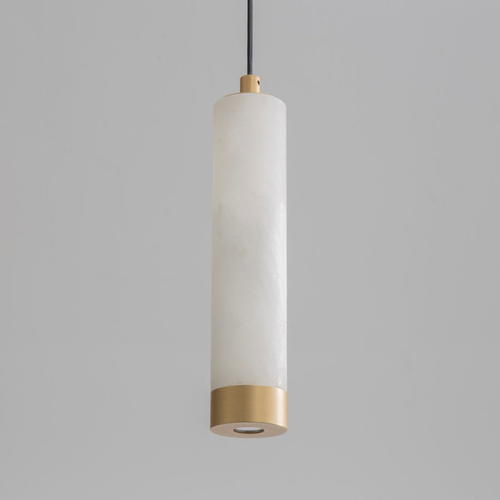 ET2 Lighting Aragon 1 Light 9" LED Pendant, White Alabaster/Gold