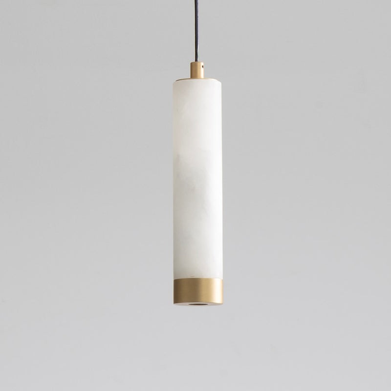ET2 Lighting Aragon 1 Light 9" LED Pendant, White Alabaster/Gold