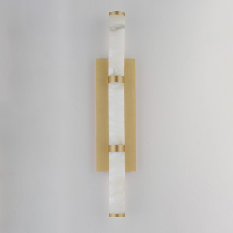 ET2 Lighting Aragon 3 Light 26" Bath Vanity, White Alabaster/Gold