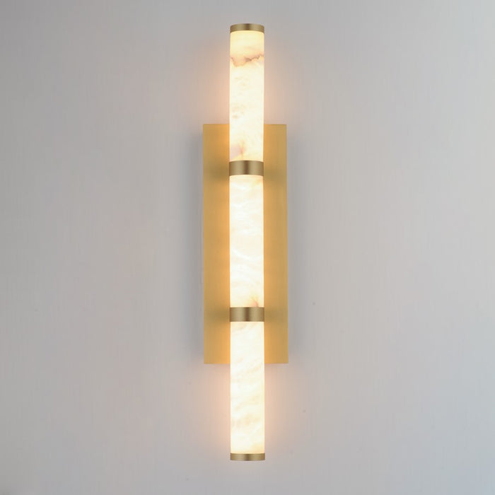 ET2 Lighting Aragon 3 Light 26" Bath Vanity, White Alabaster/Gold