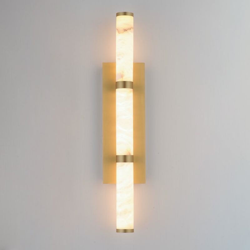 ET2 Lighting Aragon 3 Light 26" Bath Vanity, White Alabaster/Gold