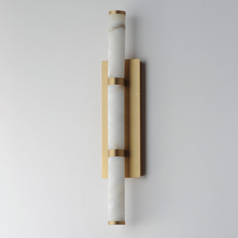 ET2 Lighting Aragon 3 Light 26" Bath Vanity, White Alabaster/Gold