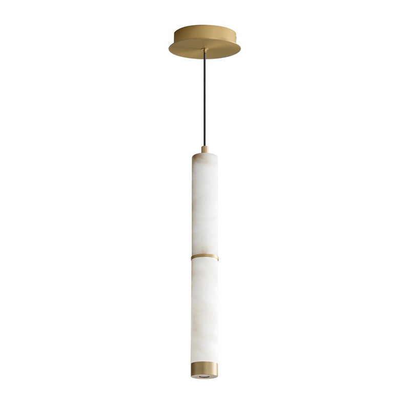 ET2 Lighting Aragon 2-Light 17" LED Pendant, White Alabaster/Gold
