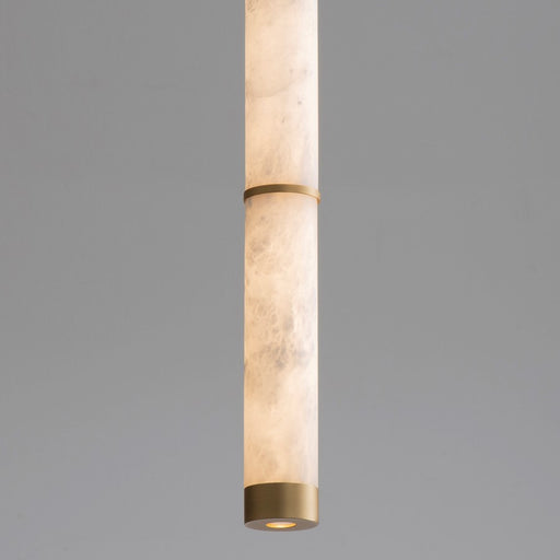 ET2 Lighting Aragon 2-Light 17" LED Pendant, White Alabaster/Gold