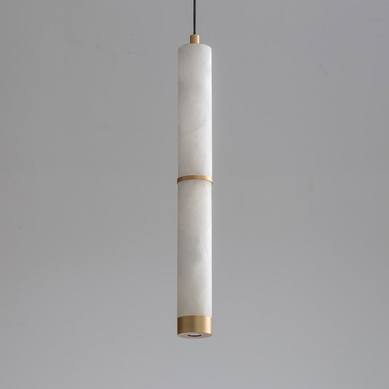 ET2 Lighting Aragon 2-Light 17" LED Pendant, White Alabaster/Gold
