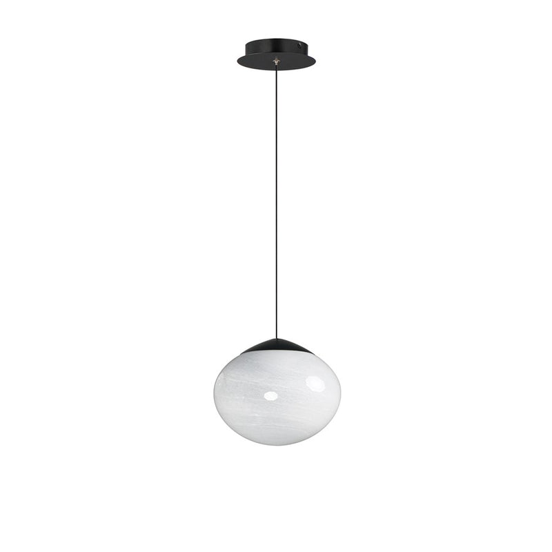ET2 Lighting Nimbus 1 Light LED Pendant, Black/White Cirrus