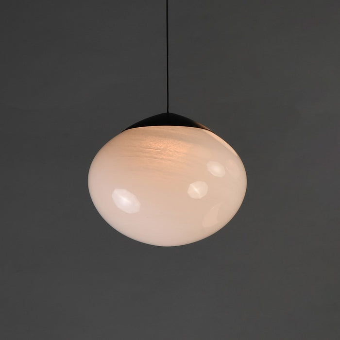 ET2 Lighting Nimbus 1 Light LED Pendant, Black/White Cirrus